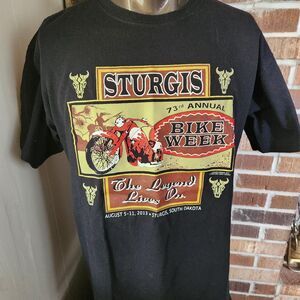 Sturgis Bike Week 73rd Annual  South Dakota Motorcycle Rally Black Size Large
